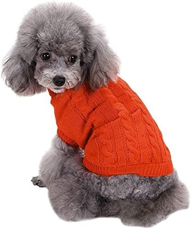 Knitted Turtleneck Pullover Sweater for Small Dogs - Warm Winter Apparel