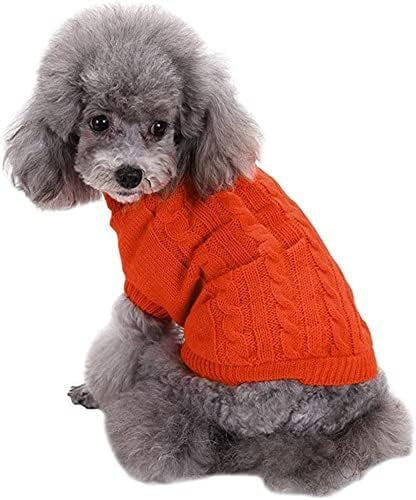 Knitted Turtleneck Pullover Sweater for Small Dogs - Warm Winter Apparel