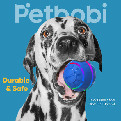Interactive LED Dog Ball - Rechargeable Active Rolling Toy for Medium to Large Dogs, Blue