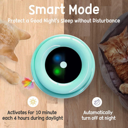 2-in-1 Interactive Cat Toy Set for Indoor Cats, Automatic Toy Balls and Mice with Feather Attachments, Dual Power Supply, Adjustable Speed, Auto On/Off Functionality