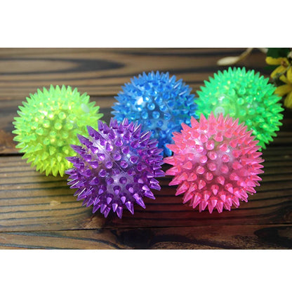 Durable Rubber Dog Spiky Chew Balls - Ultra Bouncy Squeaky Toys for Puppy Teething and Dental Care