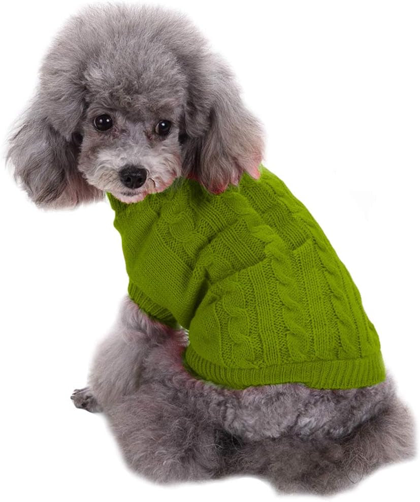 Knitted Turtleneck Pullover Sweater for Small Dogs - Warm Winter Apparel