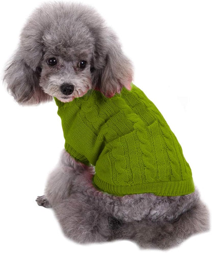 Knitted Turtleneck Pullover Sweater for Small Dogs - Warm Winter Apparel