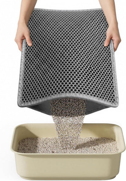 Cat Litter Mat,15"X24", Waterproof, Easy to Clean (Grey-1Pack)