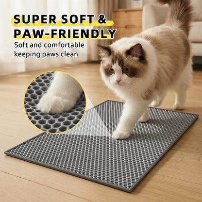 Cat Litter Mat,15"X24", Waterproof, Easy to Clean (Grey-1Pack)