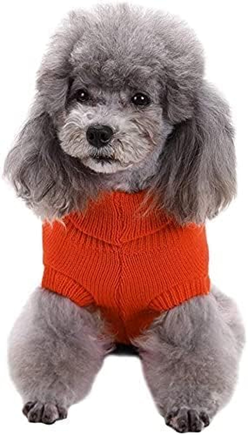 Knitted Turtleneck Pullover Sweater for Small Dogs - Warm Winter Apparel