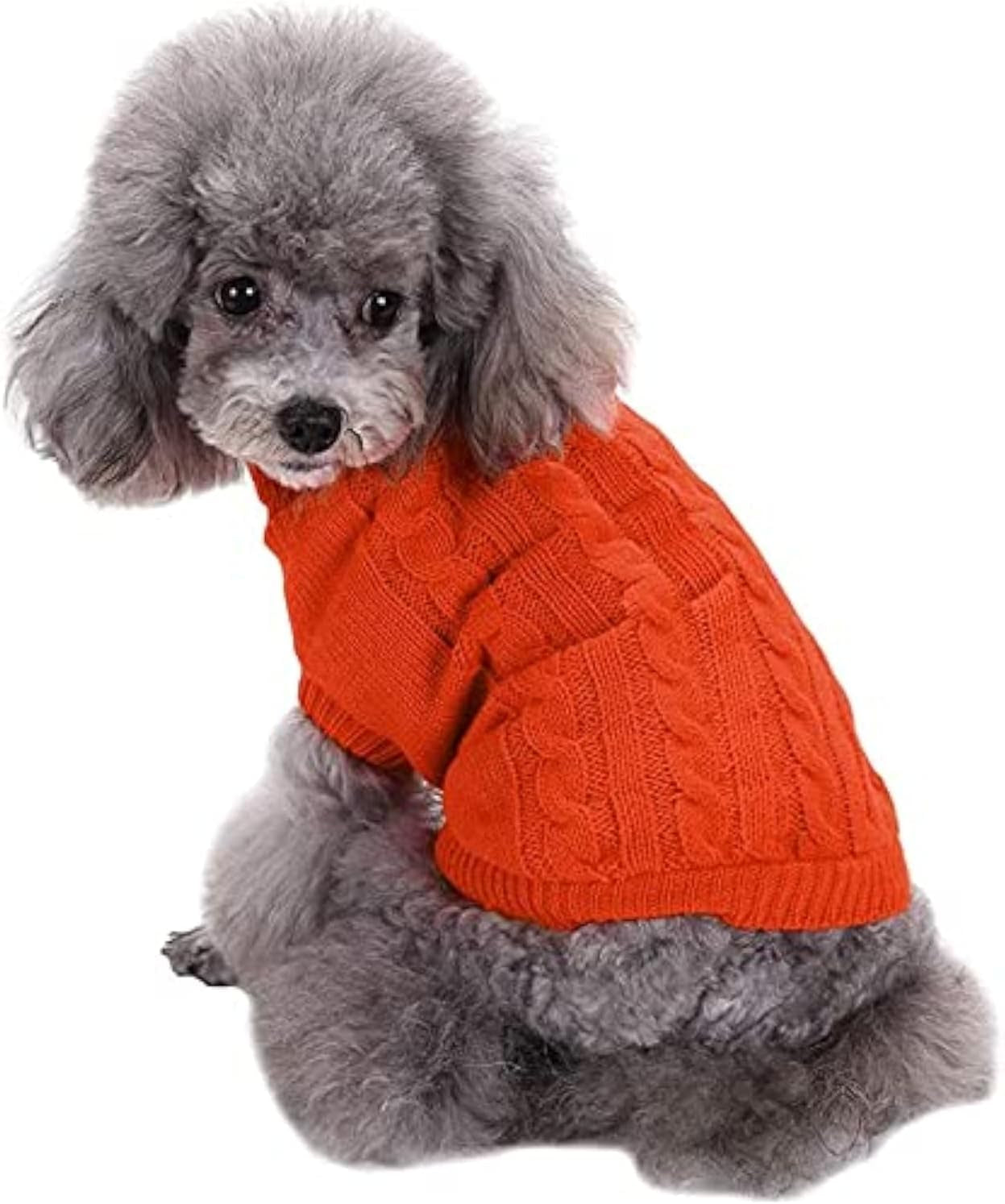 Knitted Turtleneck Pullover Sweater for Small Dogs - Warm Winter Apparel