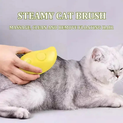 Professional 3-in-1 Electric Steam Brush for Pet Grooming and Shedding with Massage Function
