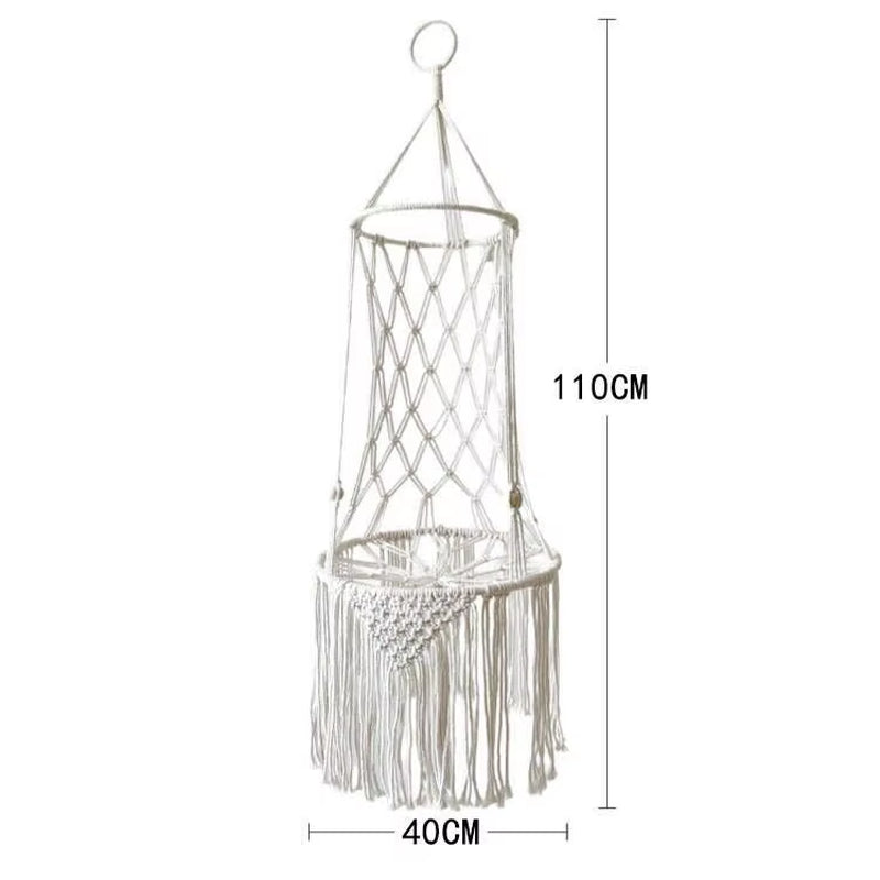 Handwoven Bohemian Macrame Cat Hammock Swing Bed for Home and Bedroom Wall Decoration