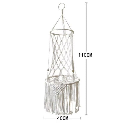 Handwoven Bohemian Macrame Cat Hammock Swing Bed for Home and Bedroom Wall Decoration