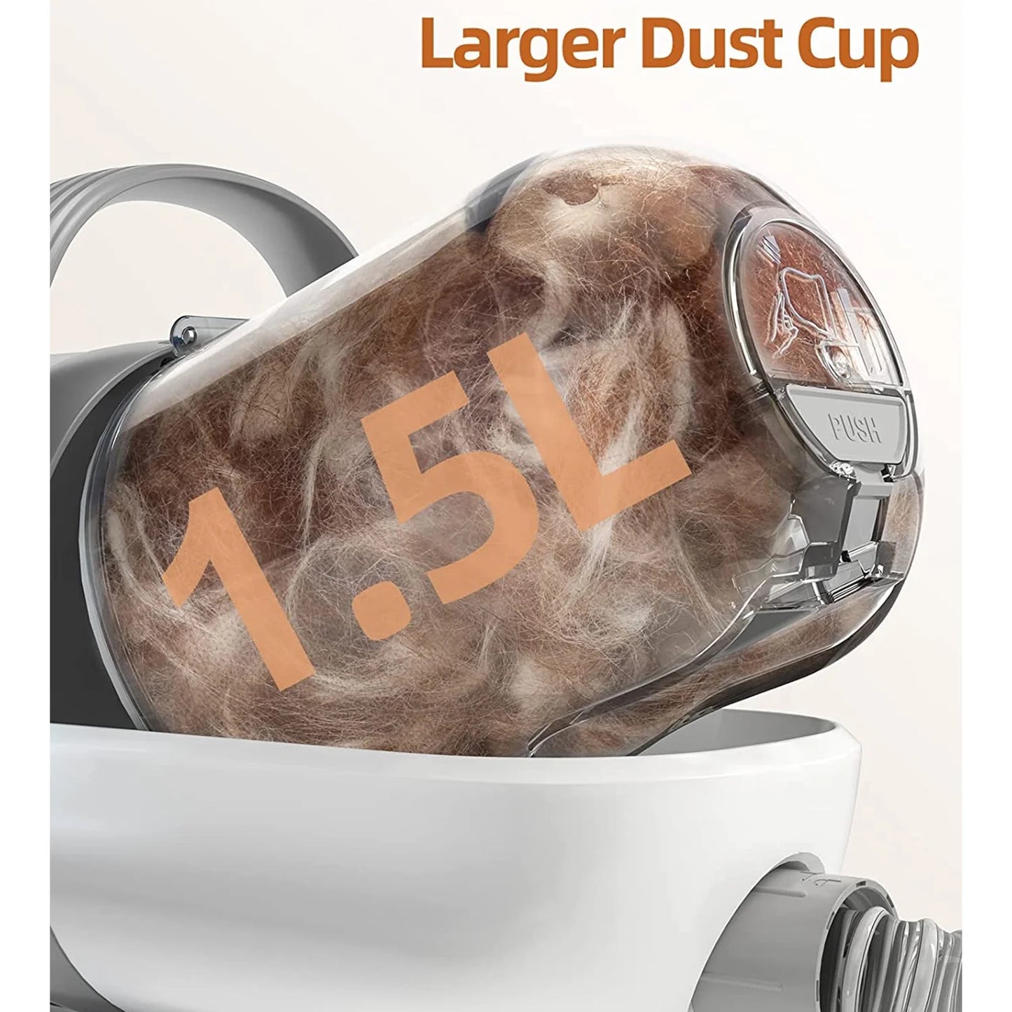 7-in-1 Professional Dog Grooming Kit with Low Noise Vacuum and 1.5L Dust Cup for Shedding, Includes 7 Grooming Tools for Dogs, Cats, and Home Cleaning, Gray