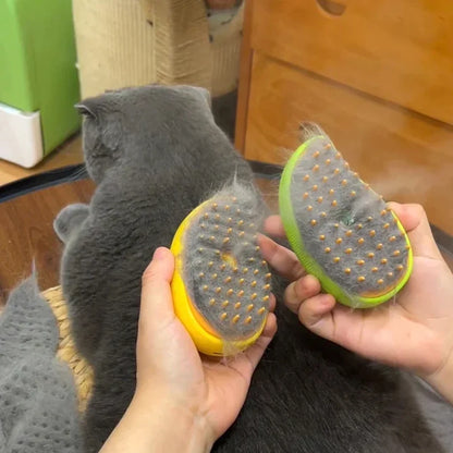 Professional 3-in-1 Electric Steam Brush for Pet Grooming and Shedding with Massage Function