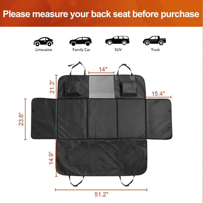 Premium Dog Car Seat Cover and Hammock for Backseat Protection in Cars, Trucks, and SUVs with Hard Bottom Design