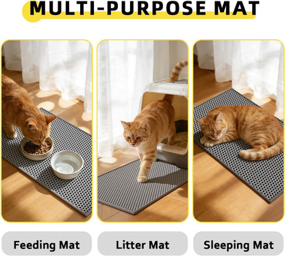 Cat Litter Mat,15"X24", Waterproof, Easy to Clean (Grey-1Pack)