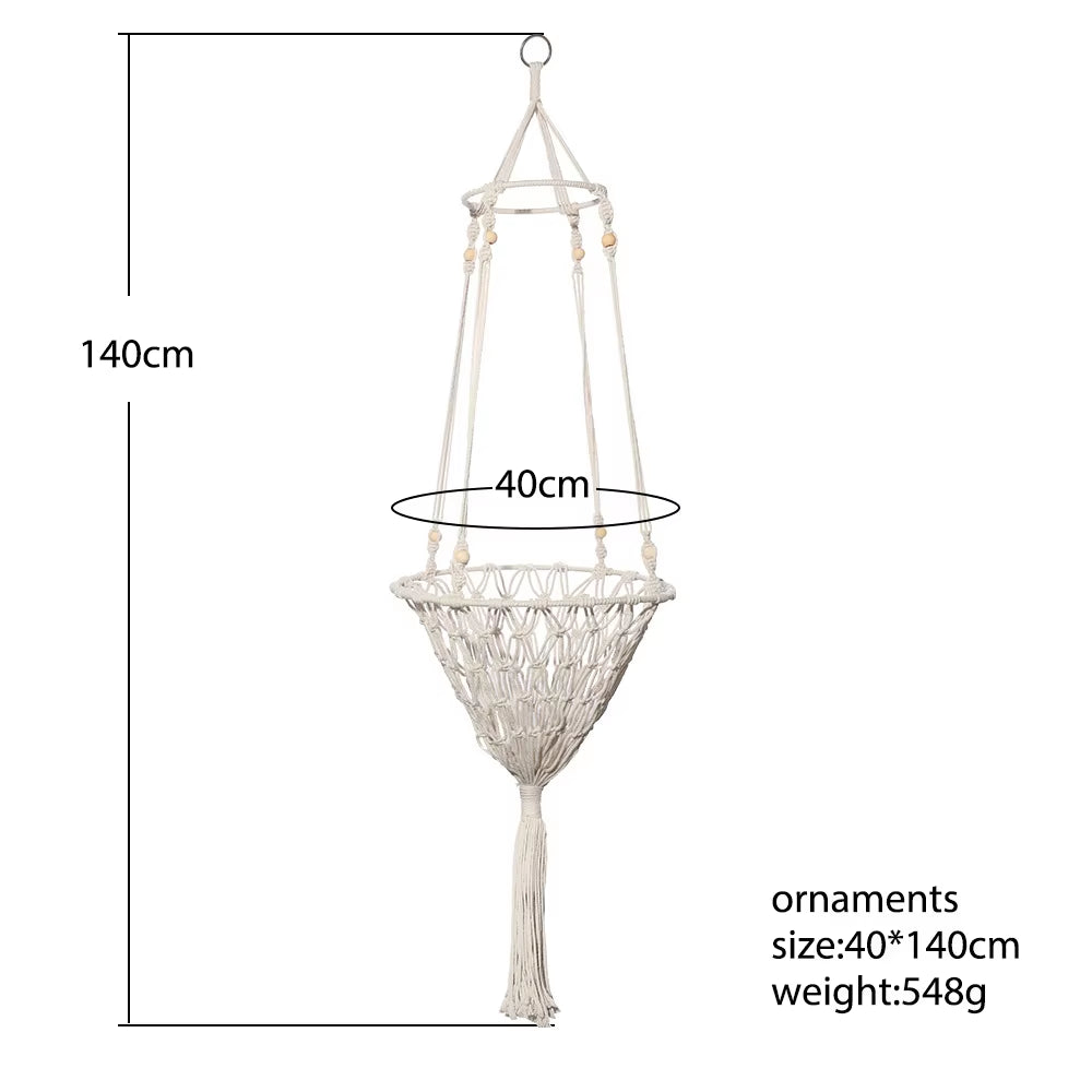 Handwoven Bohemian Macrame Cat Hammock Swing Bed for Home and Bedroom Wall Decoration