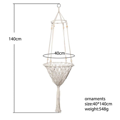 Handwoven Bohemian Macrame Cat Hammock Swing Bed for Home and Bedroom Wall Decoration