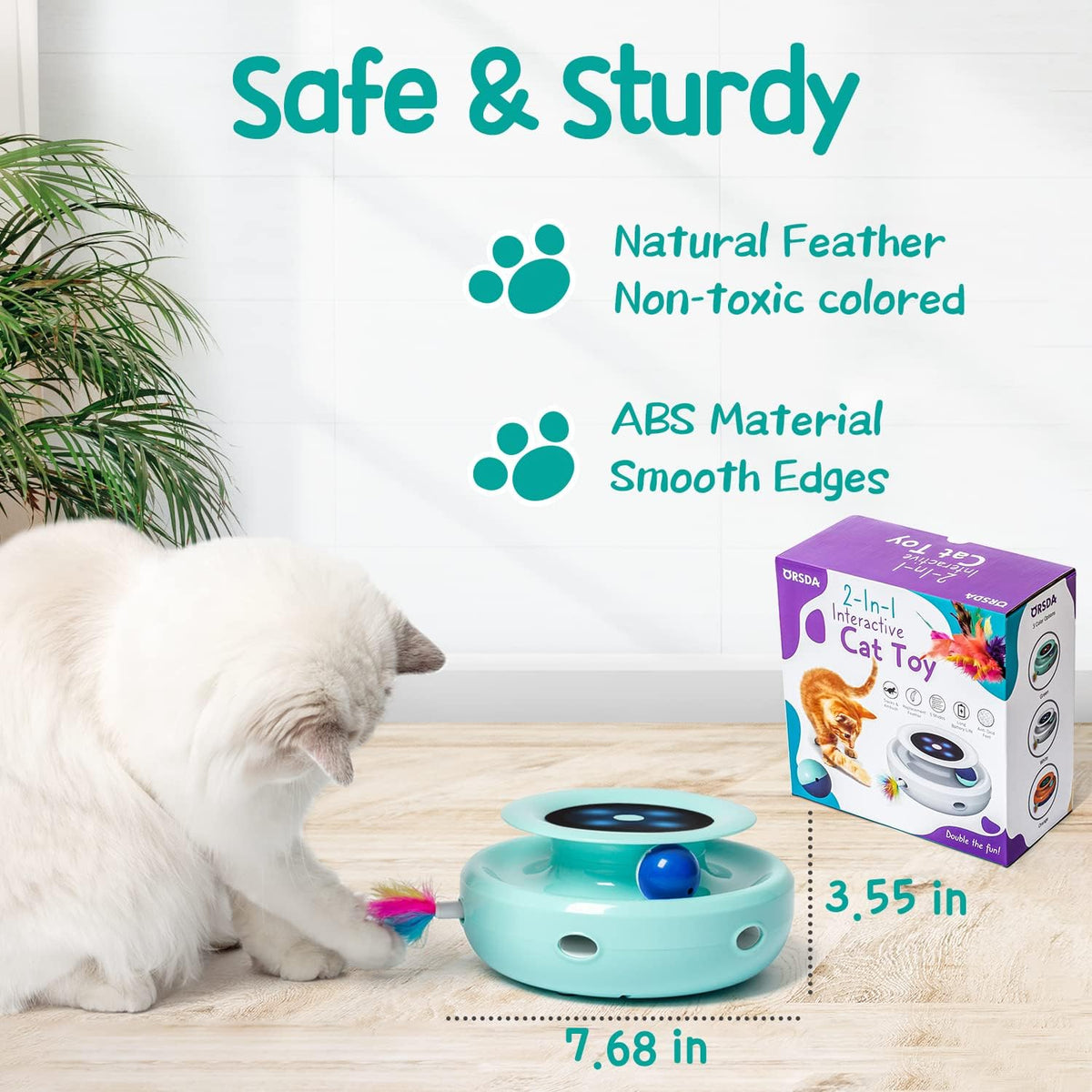 2-in-1 Interactive Cat Toy Set for Indoor Cats, Automatic Toy Balls and Mice with Feather Attachments, Dual Power Supply, Adjustable Speed, Auto On/Off Functionality