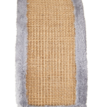 Jute Cat Scratching Post with Integrated Arch Massager, Gray, 17 Inches