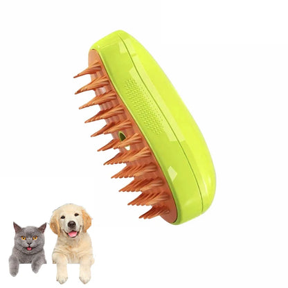 Professional 3-in-1 Electric Steam Brush for Pet Grooming and Shedding with Massage Function