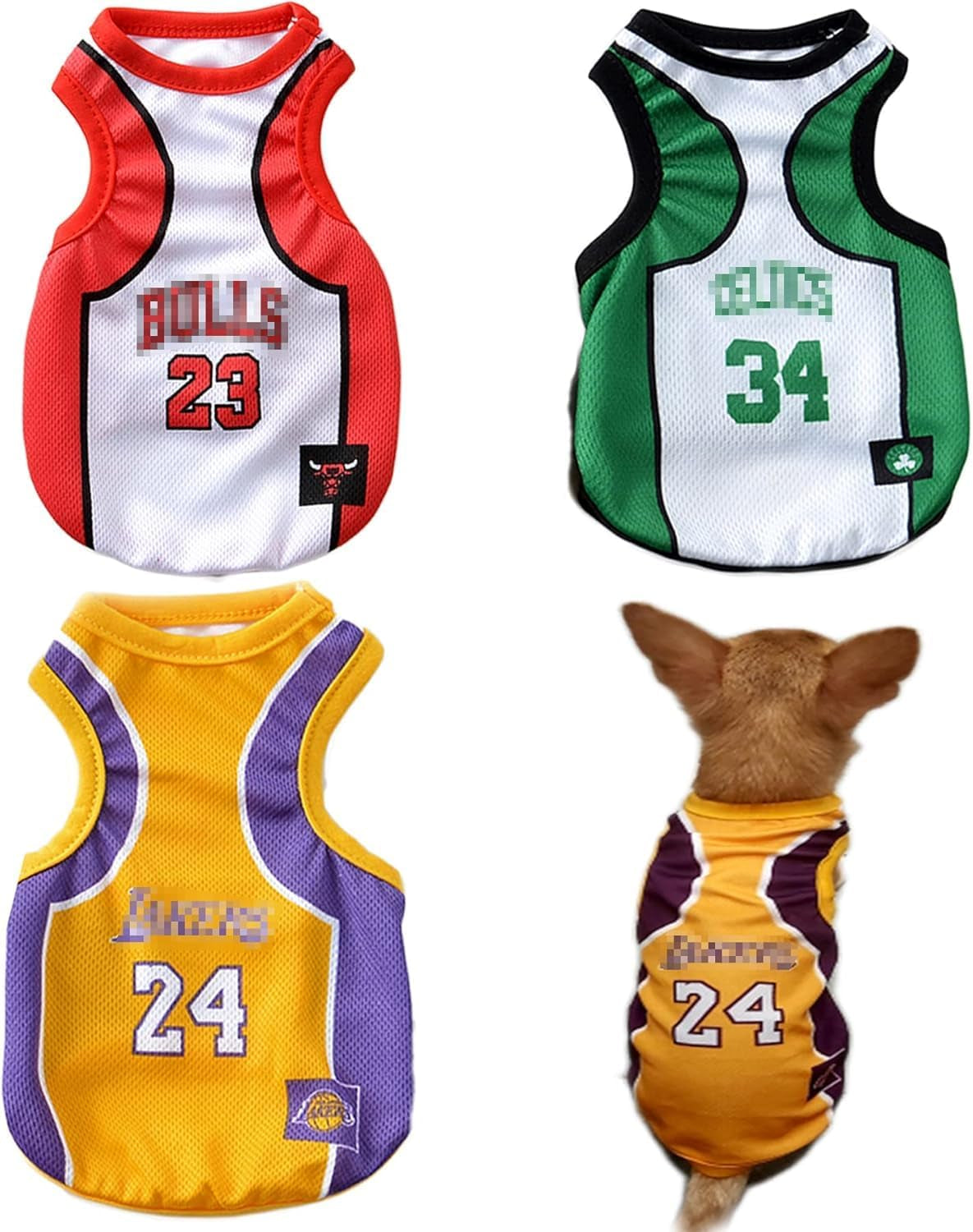 3-Pack Dog Apparel for Small Breeds - Basketball Jersey Outfits for Female Puppies and Male Medium Dogs, Suitable for Chihuahuas, Yorkies, and Bulldogs, Size S
