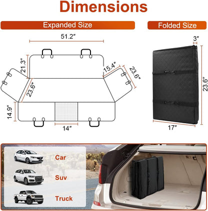 Premium Dog Car Seat Cover and Hammock for Backseat Protection in Cars, Trucks, and SUVs with Hard Bottom Design