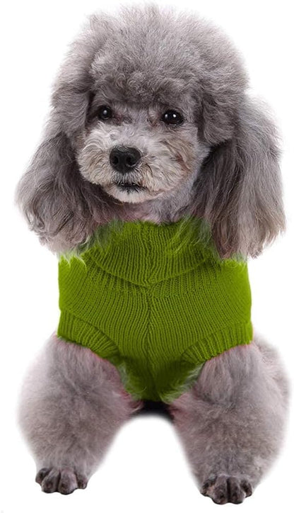 Knitted Turtleneck Pullover Sweater for Small Dogs - Warm Winter Apparel