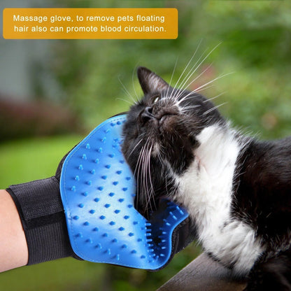 Pet Grooming Gloves for Dogs and Cats - Hair Remover Mitts with Massage and Deshedding Features, Blue (1 Pair)